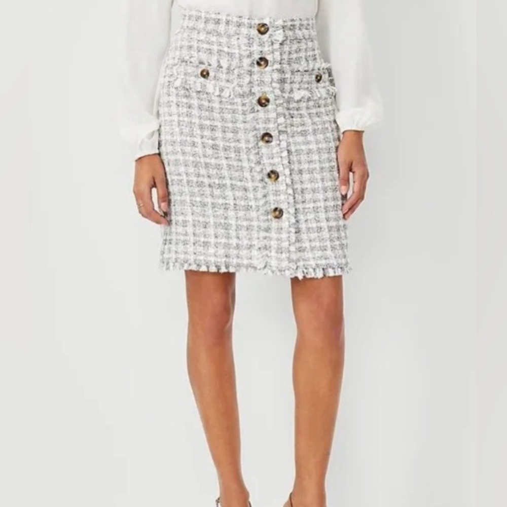 LOFT | Tweed Skirt with Buttons (6)